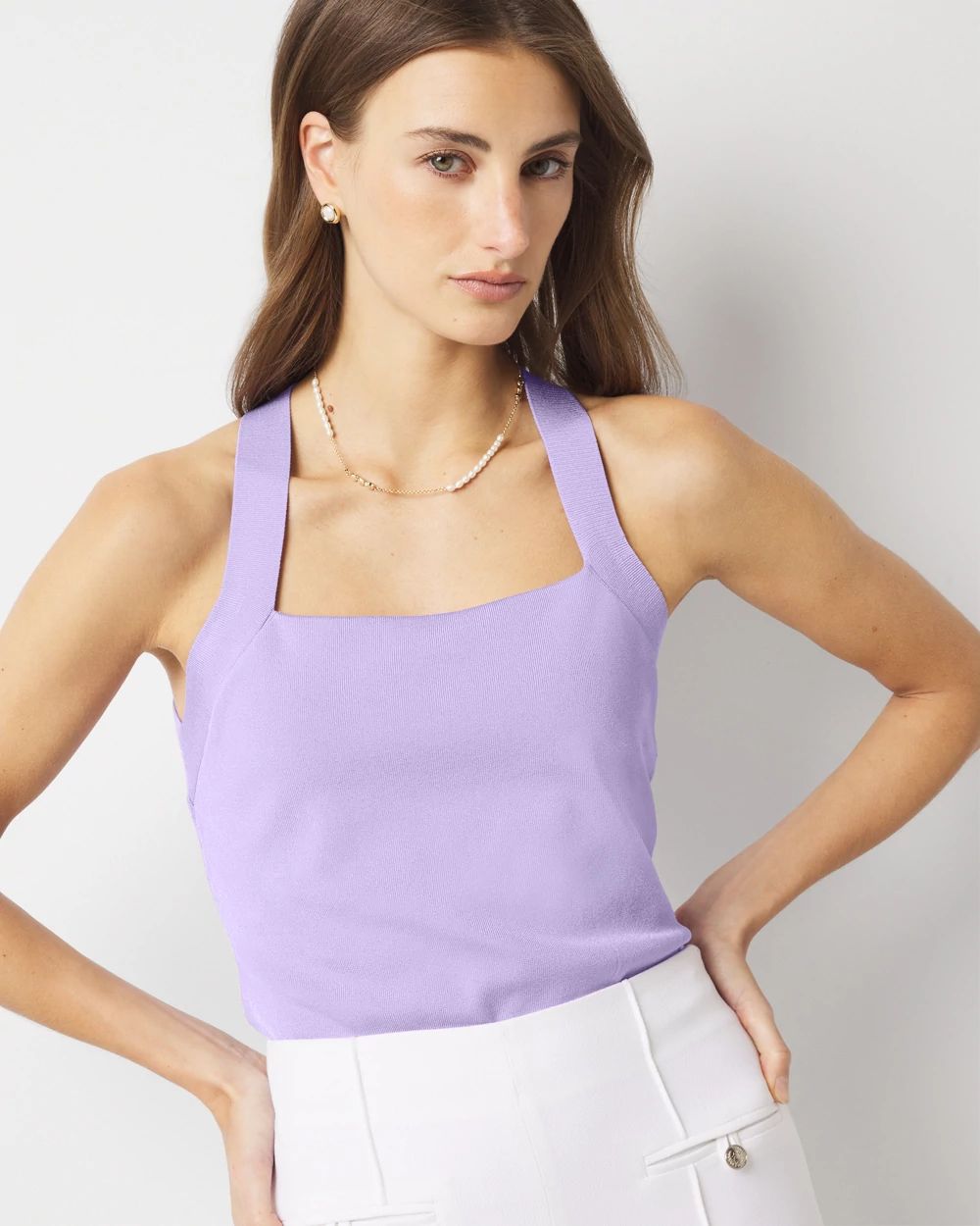 WHBM FORME™ Sculpt Stretch Sweater Halter Top | White House